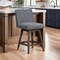 Armen Living Basila Swivel Counter Stool in Gray Oak Wood Finish with Gray Fabric 840254332232 - alternate 9